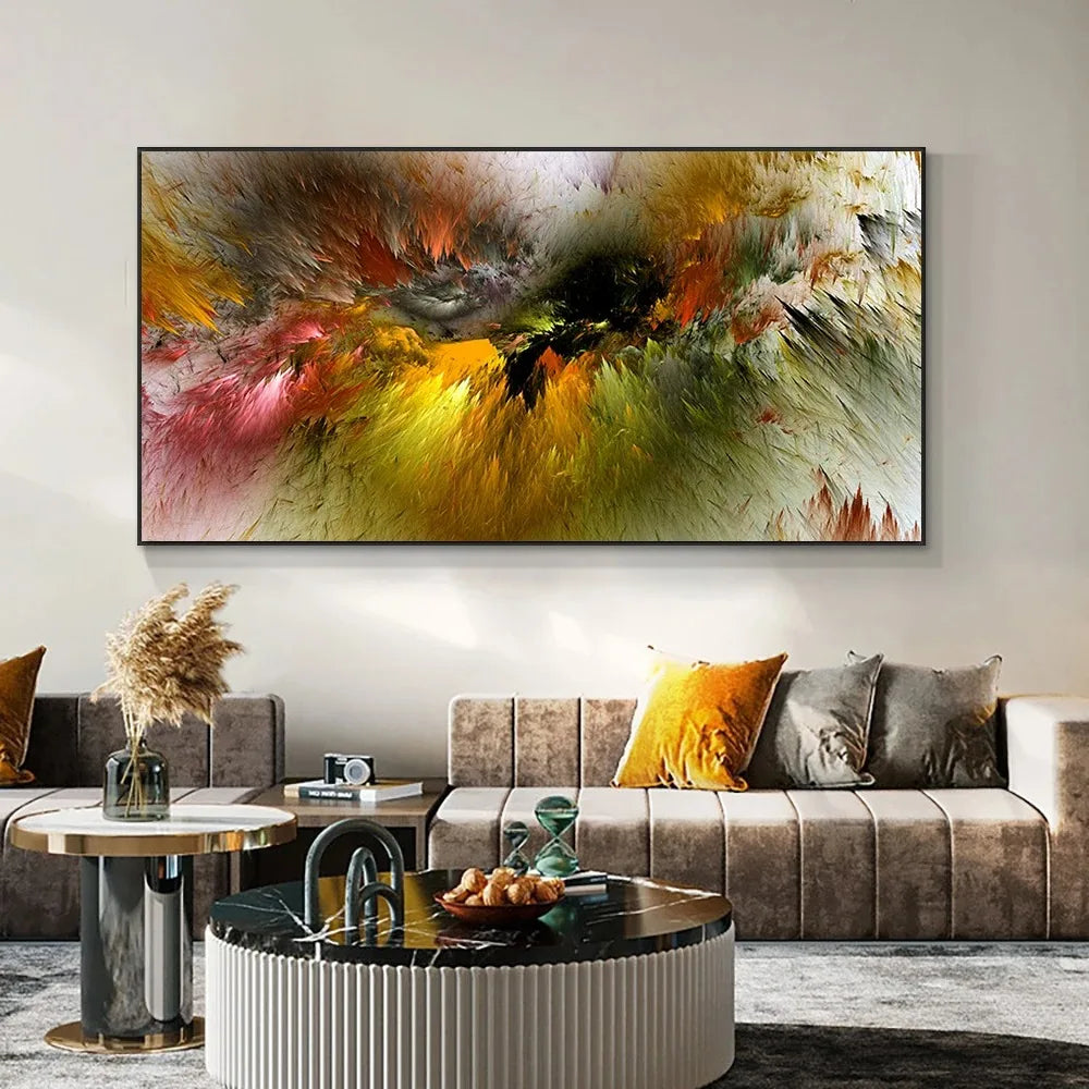 Colorful Abstract Alien Cloud Wall Art Fine Art Canvas Print Picture For Modern Apartment Bedroom Living Room Above-The-Sofa Wall Decor
