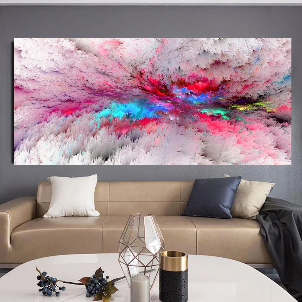 Colorful Abstract Alien Cloud Wall Art Fine Art Canvas Print Picture For Modern Apartment Bedroom Living Room Above-The-Sofa Wall Decor