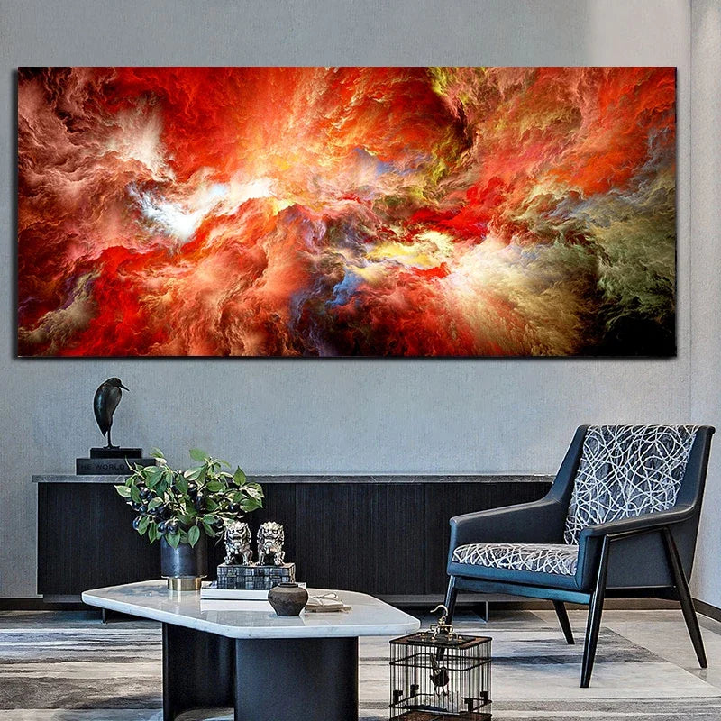 Colorful Abstract Alien Cloud Wall Art Fine Art Canvas Print Picture For Modern Apartment Bedroom Living Room Above-The-Sofa Wall Decor