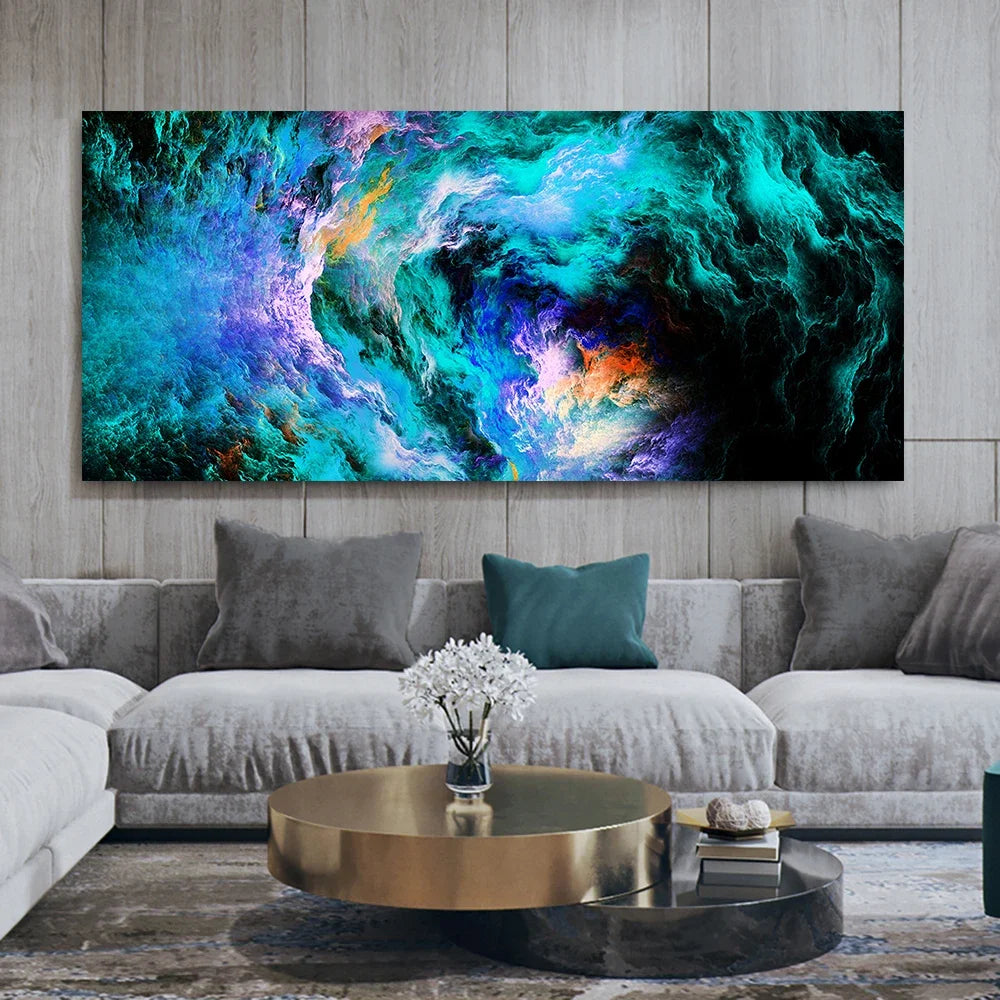 Colorful Abstract Alien Cloud Wall Art Fine Art Canvas Print Picture For Modern Apartment Bedroom Living Room Above-The-Sofa Wall Decor