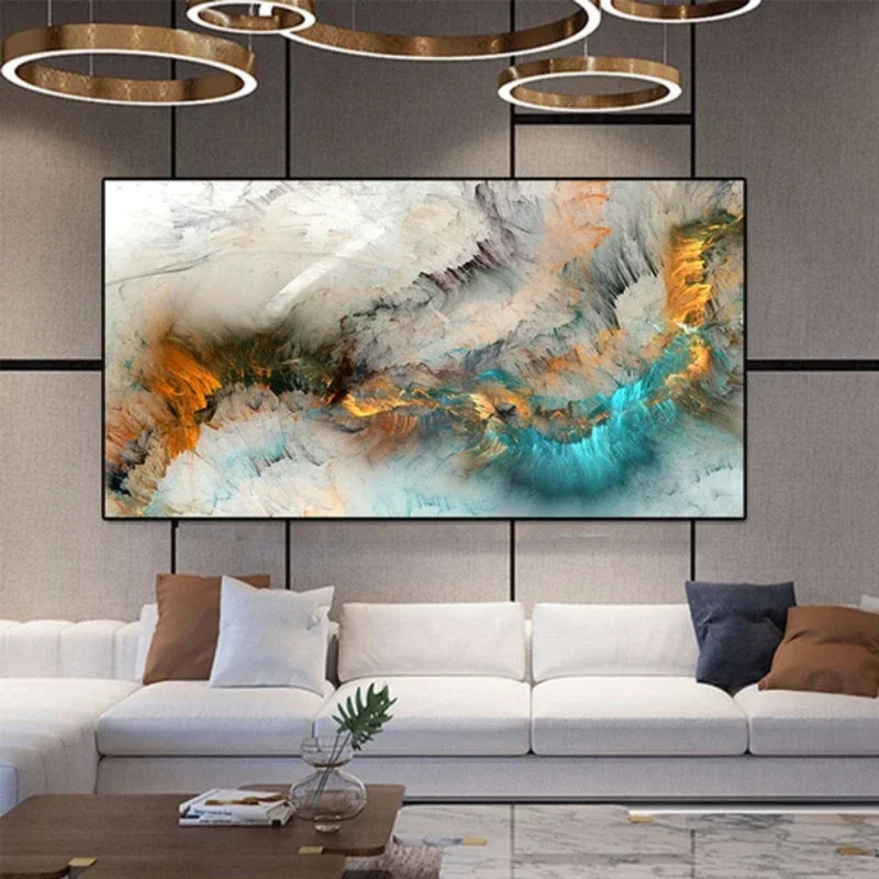 Colorful Abstract Alien Cloud Wall Art Fine Art Canvas Print Pictures For Living Room Above The Sofa Art For Modern Apartment Decor 2025