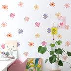 Colorful Daisy Flower Wall Stickers – Peel & Stick Vinyl Wall Decals for Kids’ Rooms, Nursery & Baby Girl Decor