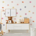 Colorful Daisy Flower Wall Stickers – Peel & Stick Vinyl Wall Decals for Kids’ Rooms, Nursery & Baby Girl Decor