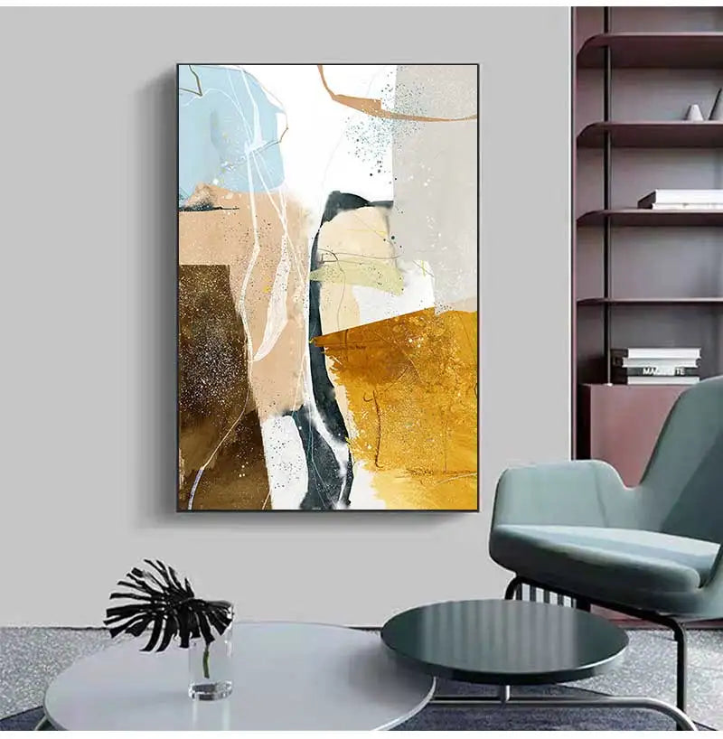 Colorful Earthy Tones Nordic Geomorphic Abstract Wall Art Fine Art Canvas Prints Modern Art For Living Room Dining Room Pictures For Scandinavian Home Decor