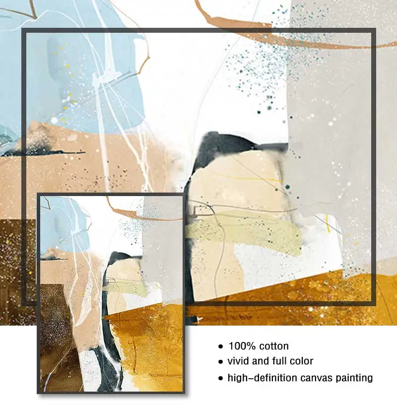 Colorful Earthy Tones Nordic Geomorphic Abstract Wall Art Fine Art Canvas Prints Modern Art For Living Room Dining Room Pictures For Scandinavian Home Decor