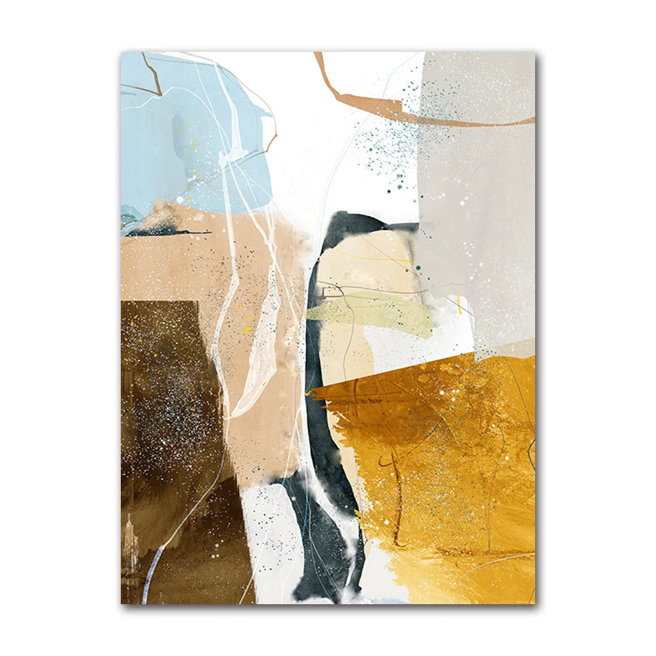 Colorful Earthy Tones Nordic Geomorphic Abstract Wall Art Fine Art Canvas Prints Modern Art For Living Room Dining Room Pictures For Scandinavian Home Decor