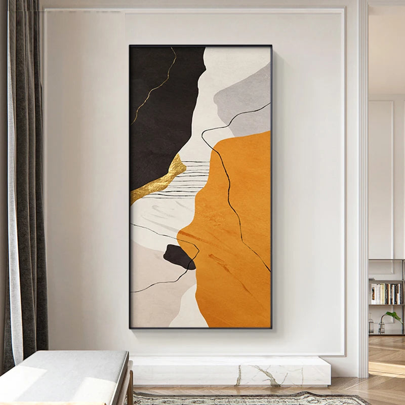 Colorful Golden Flash Geomorphic Wall Art Fine Art Canvas Prints Modern Artworks For Living Room Dining Room Pictures For Contemporary Interior Design 2025