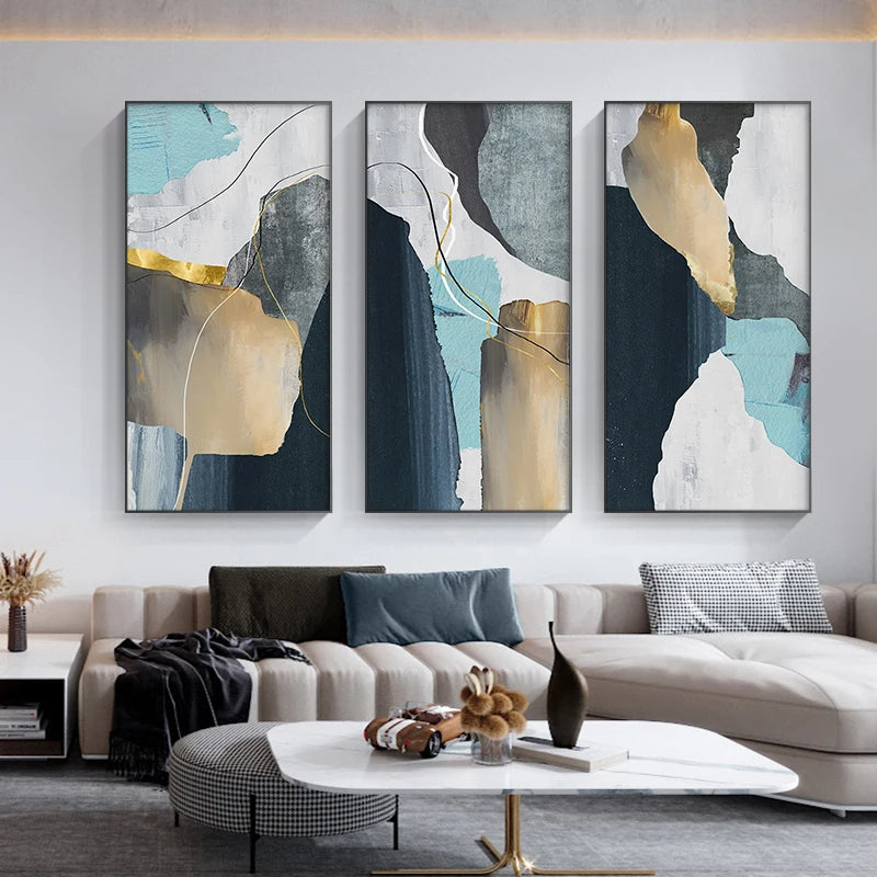 Colorful Golden Flash Geomorphic Wall Art Fine Art Canvas Prints Modern Artworks For Living Room Dining Room Pictures For Contemporary Interior Design 2025