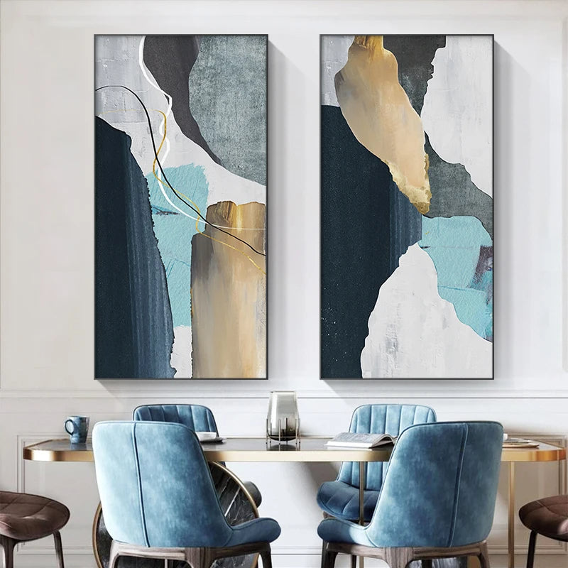 Colorful Golden Flash Geomorphic Wall Art Fine Art Canvas Prints Modern Artworks For Living Room Dining Room Pictures For Contemporary Interior Design 2025