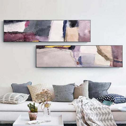 Colorful Nordic Abstract Wide Format Wall Art Fine Art Canvas Prints Pictures For Living Room Above The Sofa Art For Bedroom Above The Bed