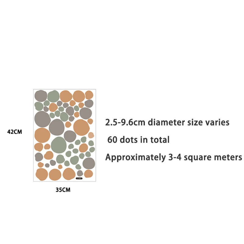 Colorful Pastel Dot Wall Stickers – Easy Peel & Stick Decals for Baby’s Nursery, Kids’ Rooms & DIY Decor