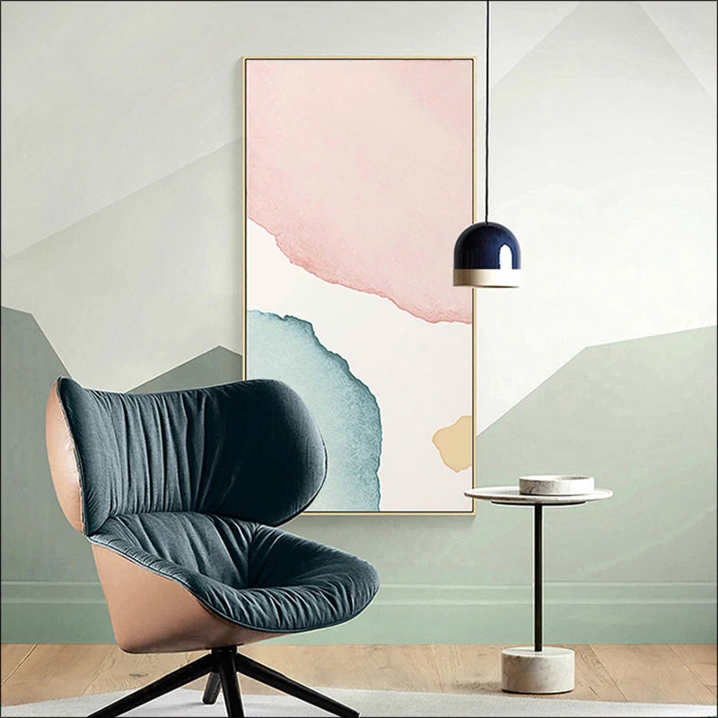 Colorful Pastel Watercolor Abstract Wall Art Fine Art Canvas Prints Pictures For Modern Apartment Living Room Studio Bedroom Art Decor