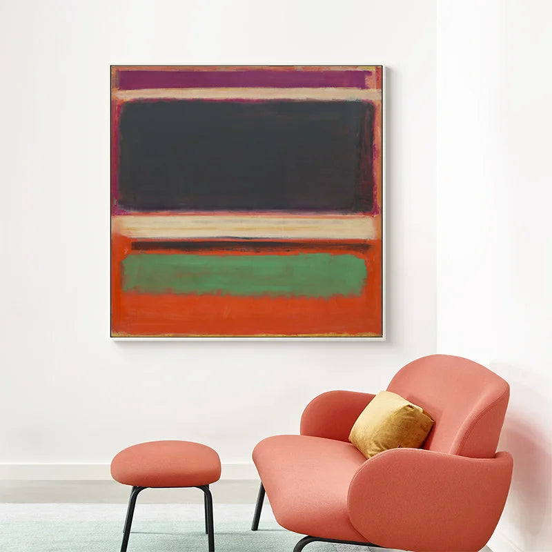 Colorful Vintage Minimalist Abstract Wall Art Fine Art Canvas Prints Square Format Pictures For Modern Apartment Living Room Contemporary Home Decor