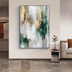 Abstract painting in a modern living room setting