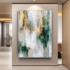 Abstract art painting in a modern interior setting