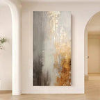 Abstract painting on a wall in a modern interior setting