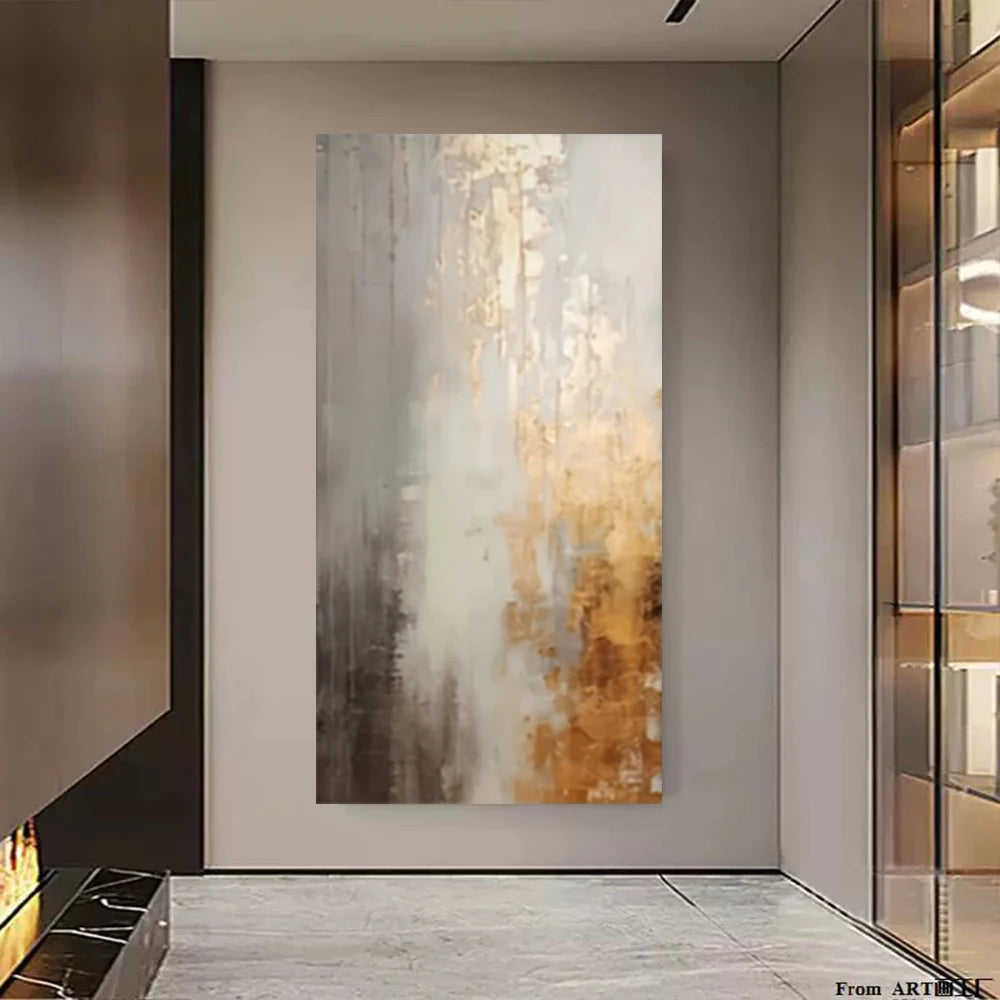 Abstract art painting in a modern interior setting