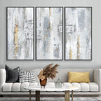 Contemporary Shades Of Gray Abstract Wall Art Fine Art Canvas Prints Vertical Format Pictures For Modern Apartment Living Room Bedroom Art Decor