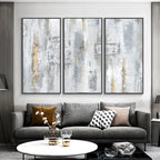 Contemporary Shades Of Gray Abstract Wall Art Fine Art Canvas Prints Vertical Format Pictures For Modern Apartment Living Room Bedroom Art Decor