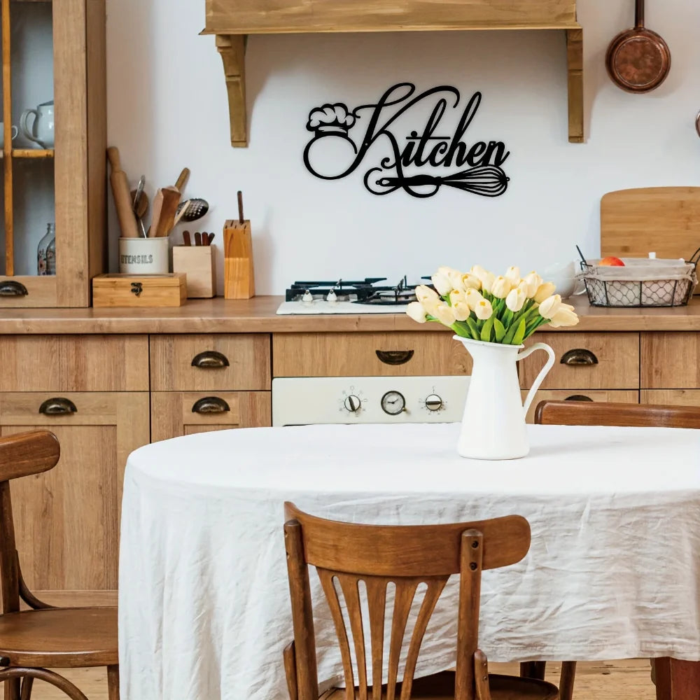 Cookery Lovers Kitchen Sign Black Metal Wall Art 3d Iron Craft Typographic Wall Decoration For Modern Creative Kitchen Decor