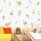 Countryside Animals Wall Stickers – Cute Cartoon Rabbit, Hedgehog, Mouse & Duck Wall Decals for Nursery or Kids’ Room Decor