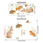Countryside Animals Wall Stickers – Cute Cartoon Rabbit, Hedgehog, Mouse & Duck Wall Decals for Nursery or Kids’ Room Decor
