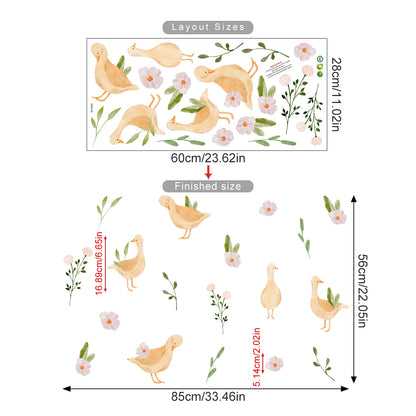 Countryside Animals Wall Stickers – Cute Cartoon Rabbit, Hedgehog, Mouse & Duck Wall Decals for Nursery or Kids’ Room Decor