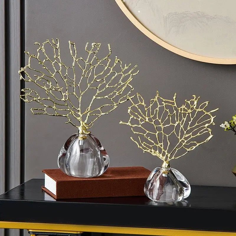 Creative Wealth Tree Metal Sculpture — Modern Home Decor Ornament For Living Room, Bookcase Styling, Office Desk Accessories, And Marble Coral‑Inspired Decorative Art Pieces