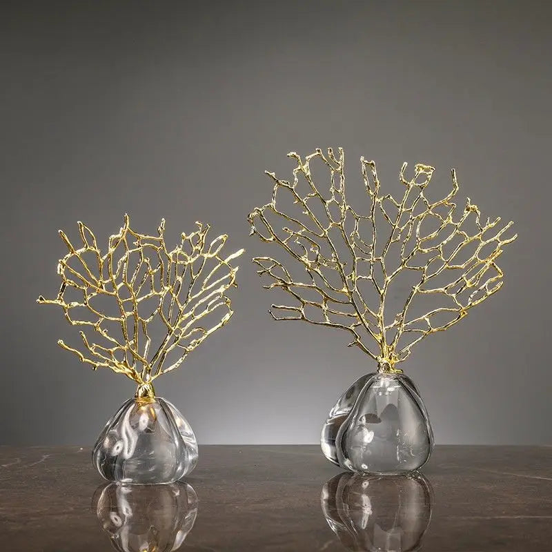 Creative Wealth Tree Metal Sculpture — Modern Home Decor Ornament For Living Room, Bookcase Styling, Office Desk Accessories, And Marble Coral‑Inspired Decorative Art Pieces