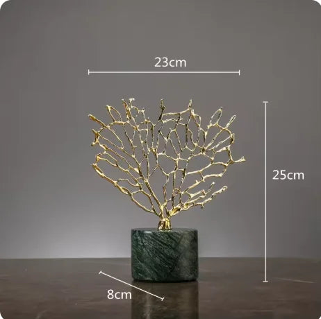 Creative Wealth Tree Metal Sculpture — Modern Home Decor Ornament For Living Room, Bookcase Styling, Office Desk Accessories, And Marble Coral‑Inspired Decorative Art Pieces