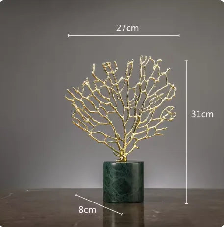 Creative Wealth Tree Metal Sculpture — Modern Home Decor Ornament For Living Room, Bookcase Styling, Office Desk Accessories, And Marble Coral‑Inspired Decorative Art Pieces