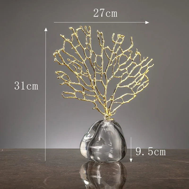 Creative Wealth Tree Metal Sculpture — Modern Home Decor Ornament For Living Room, Bookcase Styling, Office Desk Accessories, And Marble Coral‑Inspired Decorative Art Pieces