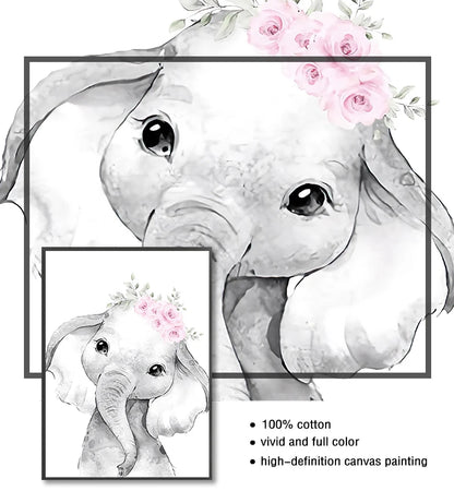 Cute Animals Nordic Nursery Posters Personalized Baby's Name Wall Art Fine Art Canvas Prints Pictures For Baby's Room Nursery Room Wall Decor