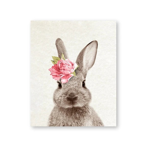 Cute Bunny Rabbit Photoshoot Poster Wall Art Fine Art Canvas Prints Baby Animal Pictures For Nursery Room Children's Room Wall Decor