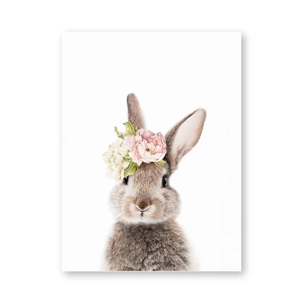 Cute Bunny Rabbit Photoshoot Poster Wall Art Fine Art Canvas Prints Baby Animal Pictures For Nursery Room Children's Room Wall Decor