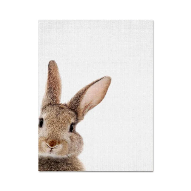 Cute Bunny Rabbit Photoshoot Poster Wall Art Fine Art Canvas Prints Baby Animal Pictures For Nursery Room Children's Room Wall Decor