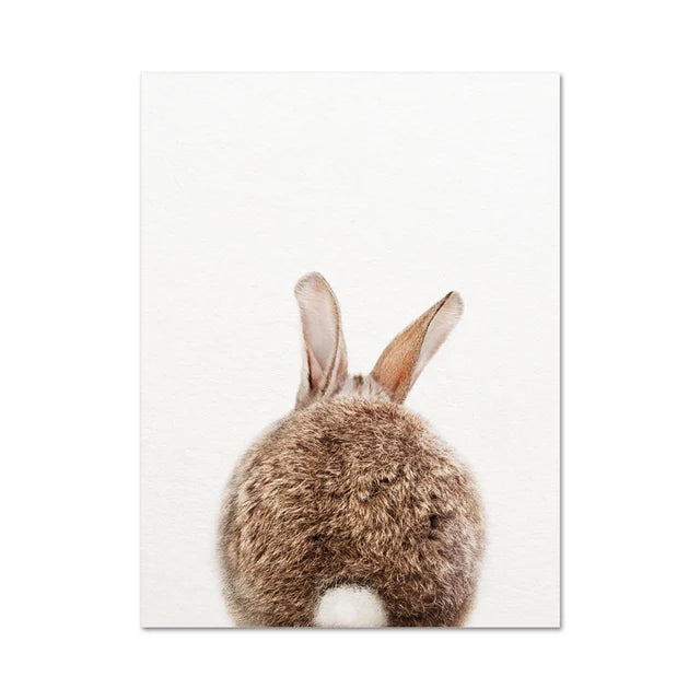 Cute Bunny Rabbit Photoshoot Poster Wall Art Fine Art Canvas Prints Baby Animal Pictures For Nursery Room Children's Room Wall Decor