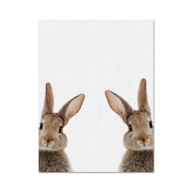 Cute Bunny Rabbit Photoshoot Poster Wall Art Fine Art Canvas Prints Baby Animal Pictures For Nursery Room Children's Room Wall Decor