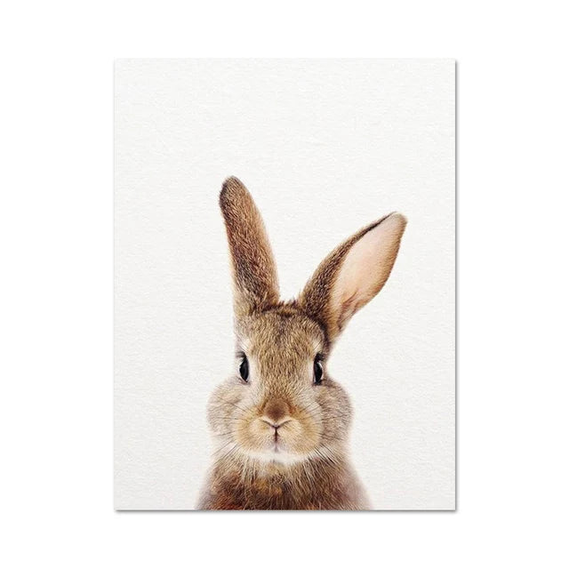 Cute Bunny Rabbit Photoshoot Poster Wall Art Fine Art Canvas Prints Baby Animal Pictures For Nursery Room Children's Room Wall Decor