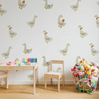 Cute Cartoon Duck Wall Decals – Soft Pastel Vinyl Wall Stickers for Children's Nursery, Kids Room or Playroom Decor