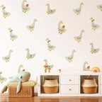 Cute Cartoon Duck Wall Decals – Soft Pastel Vinyl Wall Stickers for Children's Nursery, Kids Room or Playroom Decor