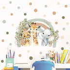 Wall decal with animals in a classroom setting