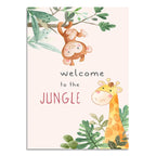 Cute Cartoon Jungle Animal Nursery Wall Art Fine Art Canvas Prints for Kids Room, Baby Bedroom or Playroom Decor