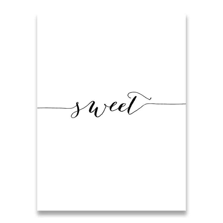 Daily Inspiration Words Wall Art Fine Art Canvas Prints Love Smile Sweet Dreams Quotations Posters Black White Pictures For Living Room Bedroom Art Decor 2025