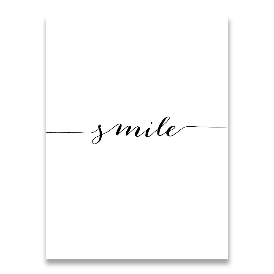 Daily Inspiration Words Wall Art Fine Art Canvas Prints Love Smile Sweet Dreams Quotations Posters Black White Pictures For Living Room Bedroom Art Decor 2025