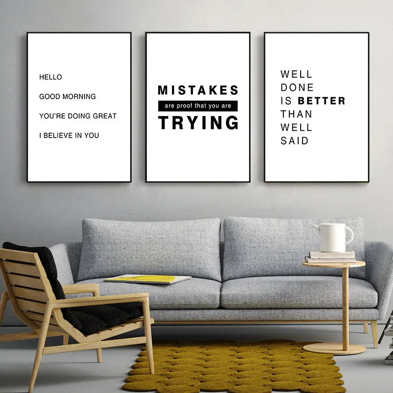 Daily Motivation Inspirational Quotations Posters Wall Art Fine Art Canvas Prints Simple Quotes Pictures For Bedroom Study Room Home Office Decor
