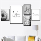 Delicate Dandelions Inspirational Black White Wall Art Fine Art Canvas Prints Lifestyle Pictures Of Calm For Modern Apartment Living Room Bedroom Art Decor 2025