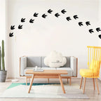 Dino Footprints Wall Decals Set of 27Pcs Vinyl PVC Wall Stickers For Kids Room Removable Peel N Stick Decals For Children's Bedroom Wall Creative DIY Home Decor