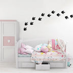 Dino Footprints Wall Decals Set of 27Pcs Vinyl PVC Wall Stickers For Kids Room Removable Peel N Stick Decals For Children's Bedroom Wall Creative DIY Home Decor