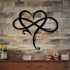 Double Loop Infinity Heart Metal Wall Art 3d Iron Crafted Wall Mounted Decoration For Living Room Bedroom Creative Nordic Home Decor